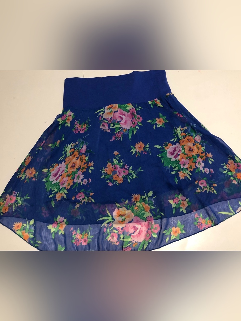 Aeropostale Blue Floral Pattern Skirt Size Small Women’s Flower Flowy Preowned